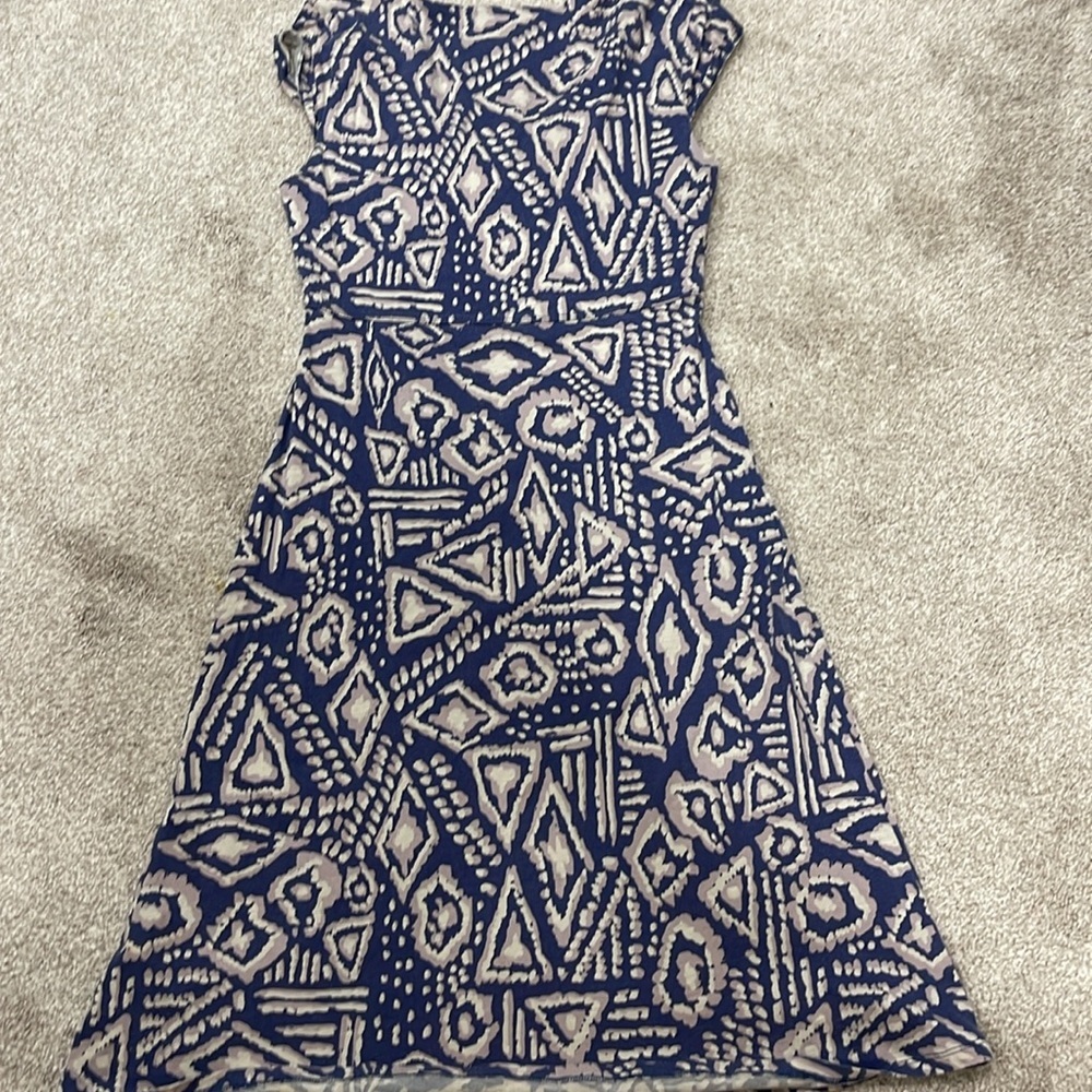 Blue Geometric Patterned Dress - Picture 3 of 5